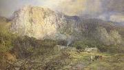 Henry Clarence Whaite,RWS Castle Rock,Cumberland (mk46) oil painting on canvas